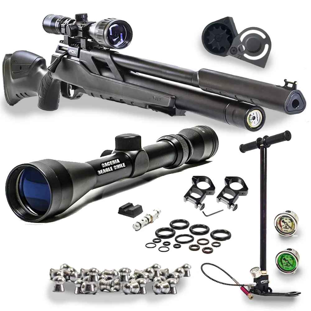 Rifle Pcp T-Rex Con Mira Postón Bombín Cargador Silenciador - Imagen 2