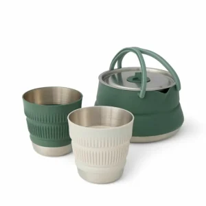 SET TETERA Y VASOS PLEGABLES DE ACERO INOXIDABLE DETOUR 3 PIEZAS