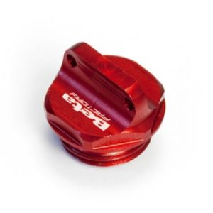 Tapón Beta aceite del motor en aluminio anodizado de color rojo